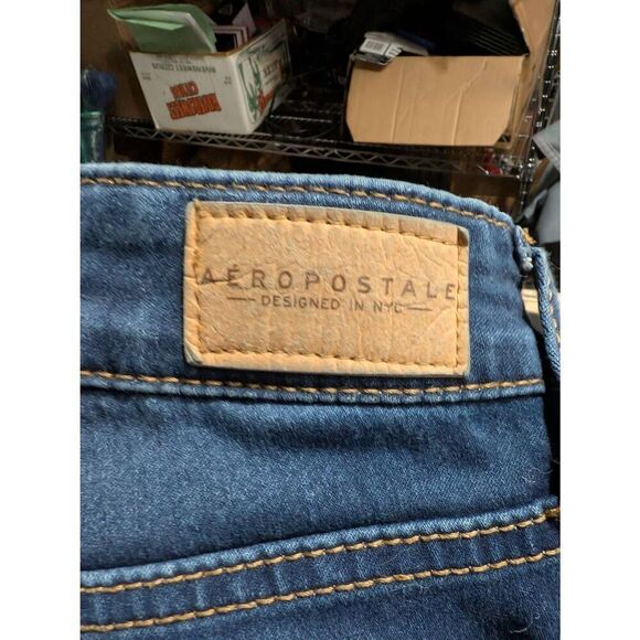 Aeropostale Blue Stretchy High-Waist Jegging Zip Fly Women's 10L - Picture 2 of 7